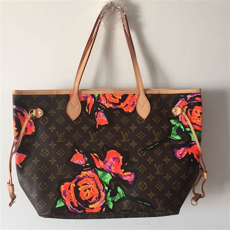 louis vuitton flower tote dimensions|Louis Vuitton floral totes.